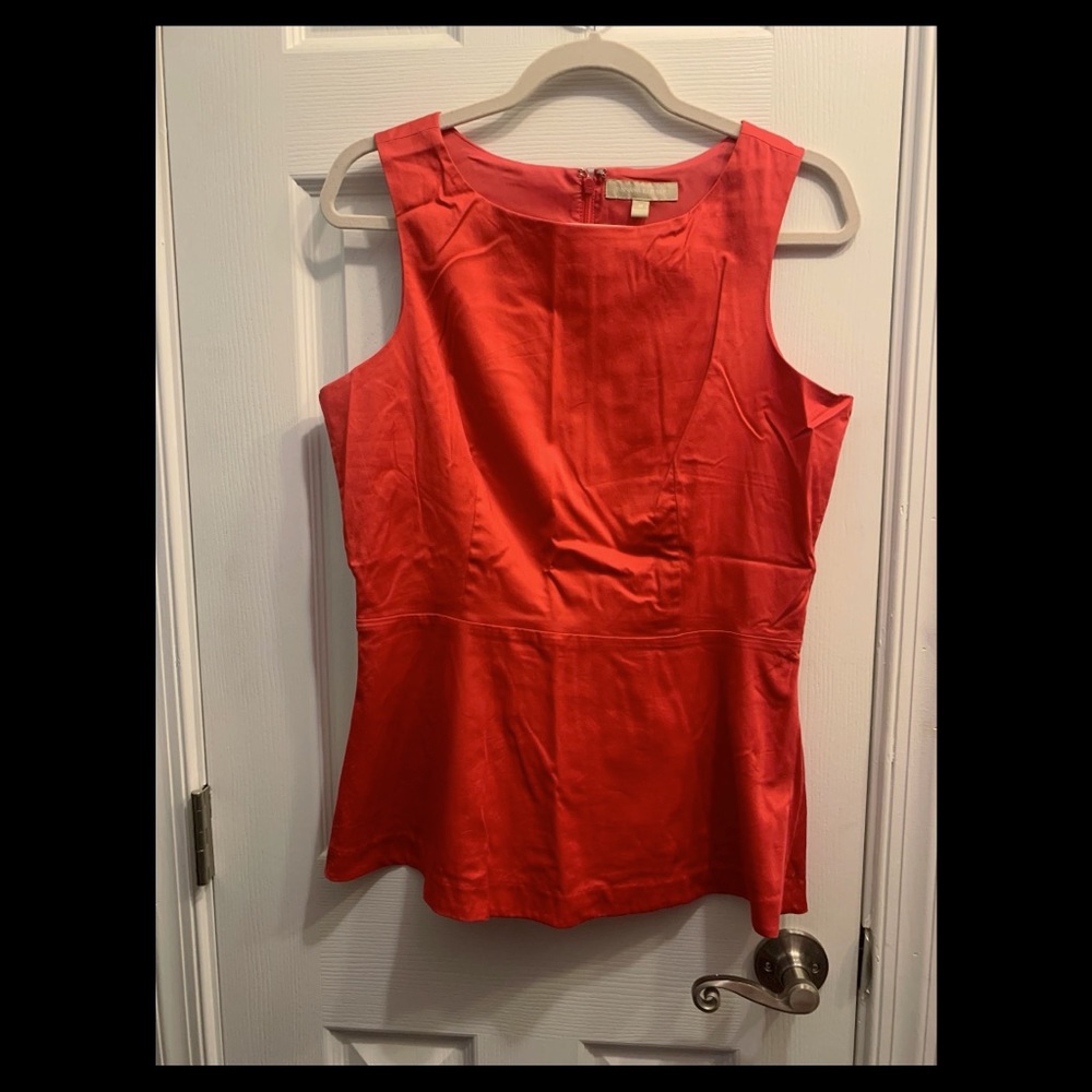 Banana Republic Red Peplum Sleeveless Blouse/Top